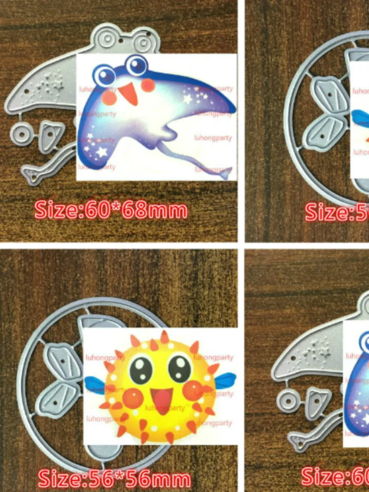 1pc Lovely Bat Fish Metal Cutting Dies Undersea Animal Stencil for DIY Scrapbooking Cards Decorative Embossing Cuties | Дом и сад
