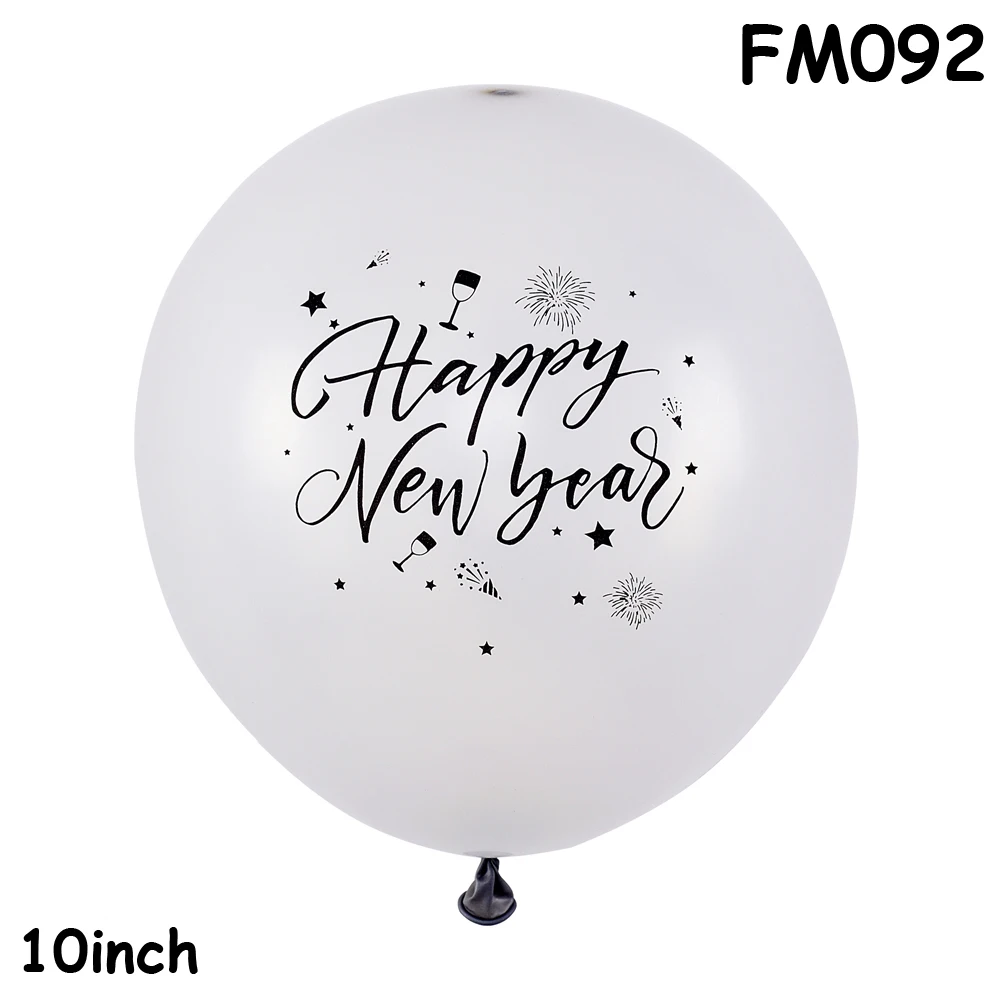 FM092 NYear Silver 18-й черный шар позже воздушный шар в форме сердца День рождения белые воздушные шары счастливого Нового года детский день рождения украшения - Цвет: FM092 NYear Silver