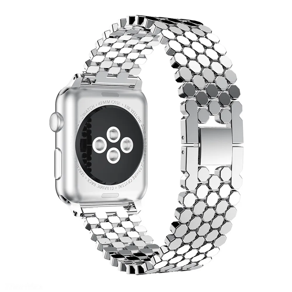 Ремешок из нержавеющей стали для apple watch, 42 мм, 38 мм, 40 мм, 44 мм, браслет для iwatch, 5 полос, серия 5, 4, 3, 2, золотистый, черный