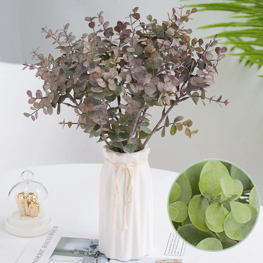 40 см искусственные листья эвкалипта растения зеленые имитация домашнего декора