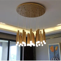 modern japanese chandelier led solid kitchen restaurant wood pendent lamp style wood pendent lamp loft deco suspension light