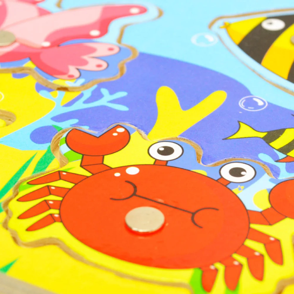 Магнитный пазл рыболовная игрушка набор игрушек для рыбалки детский деревянный