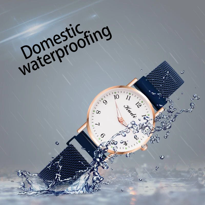 Женские Модные Простые часы Reloj наручные с золотым магнитным ремешком светящиеся