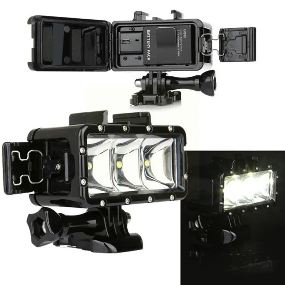 

For Gopro Waterproof LED Diving Light Battery For Hero7/6/5 DJI Sports Camera Accessories Underwater Light Diving Light U7T3