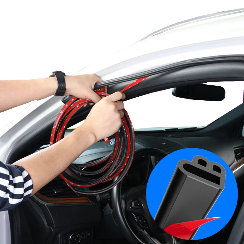 

Car Door Seal Strips Sticker B Shape Weatherstrip Rubber Seals Sound Insulation Sealing Automobiles Interior Accessories