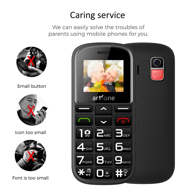 Большой смартфон Artfone CS182, разблокированный телефон с док-станцией и аккумулятором 1400 мАч Кнопка SOS, боковой ффонарь от AliExpress RU&CIS NEW