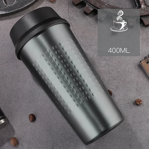 Grey ZOOOBE с двойными стенками из нержавеющей стали 304 термос бутылка вакуумная колба дорожная кофейная кружка Термокружка для бутылка для воды в автомобиль - Цвет: Grey