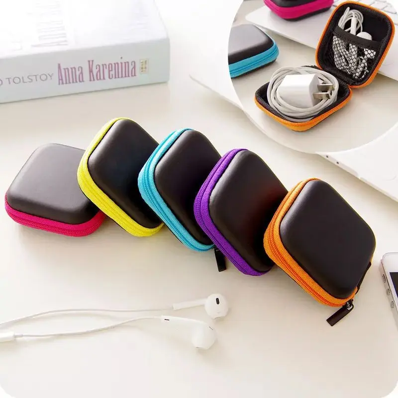 

2pcs Headphone storage bag Mobile data cable charger storage box coin purse Digital storage finishing bag