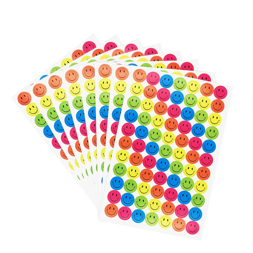 Pegatinas de cara port&aacute;til para ni&ntilde;os, 8 hojas de cuaderno con adhesivos de cara sonriente, bonito retrato, juguetes cl&aacute;sicos de tel&eacute;fono para motocicleta-0