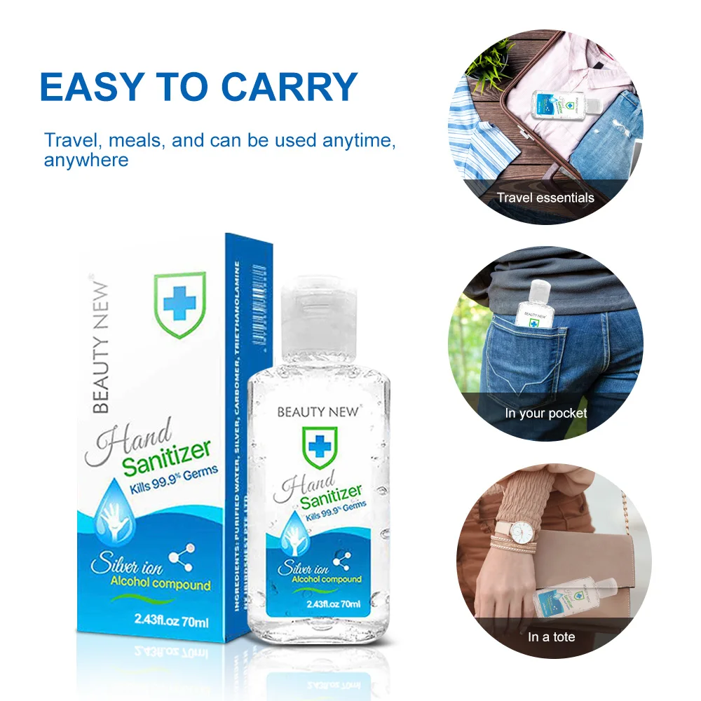 In Stock!70ml Hand Sanitizer Effective Disinfection Portable Cleaner Soaps Disposable Rinse alcool gel |