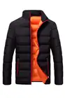 Зимняя Корейская трендовая приталенная однотонная хлопковая куртка Молодежная короткая куртка с воротником-стойкой Хлопковая мужская оптовая продажа
