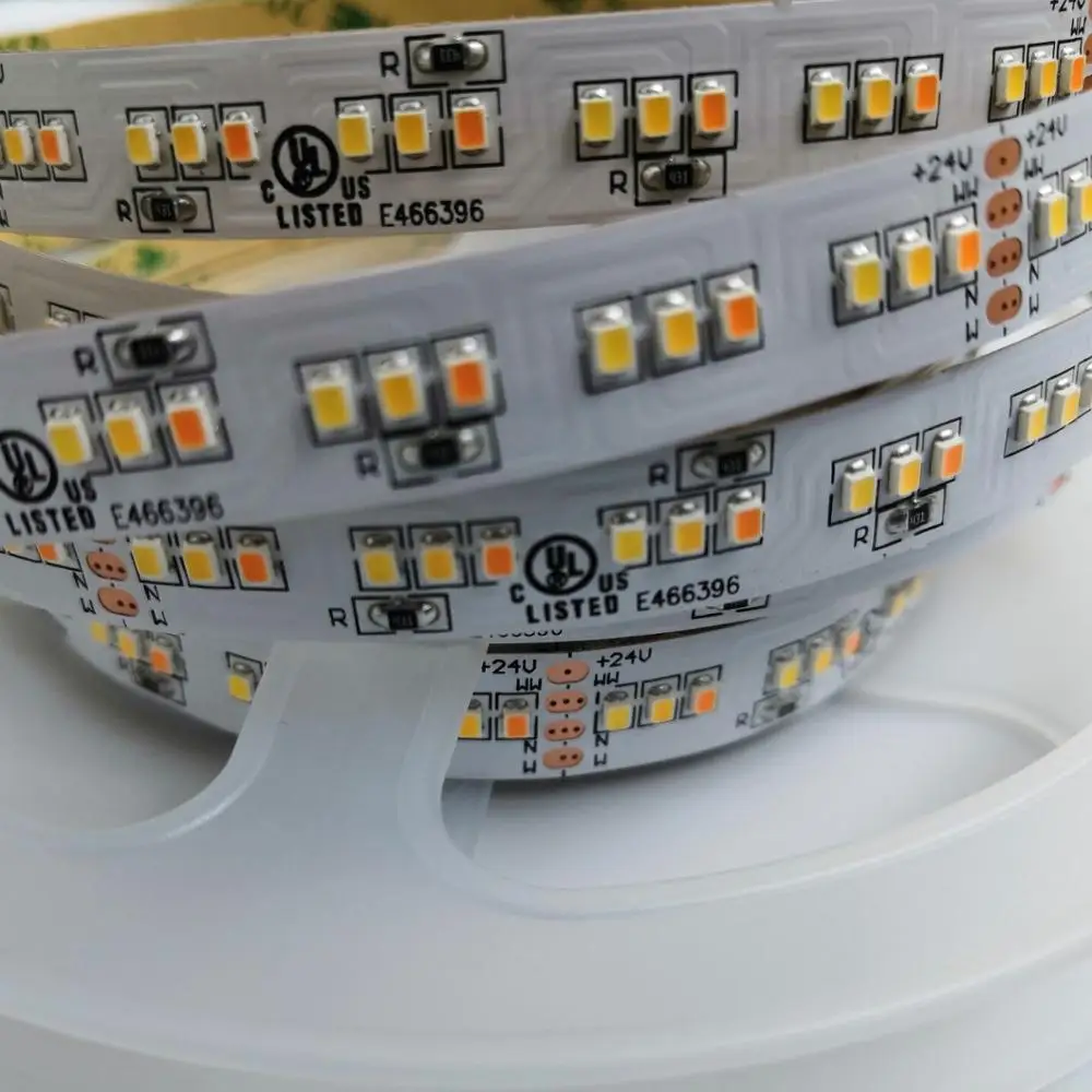 [Seven Neon] 5 м 2216 SMD Светодиодная лента 10 мм DC24V 252 светодиодный/м 20 Вт 3 цвета Затемнения CRI> 90 7-10LM микро 2216 светодиодный гибкий свет