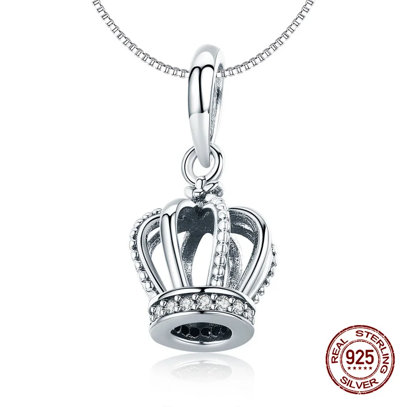 Оригинальный браслет из серебра 925 пробы Корона Подвеска Шарм для женщин подарок