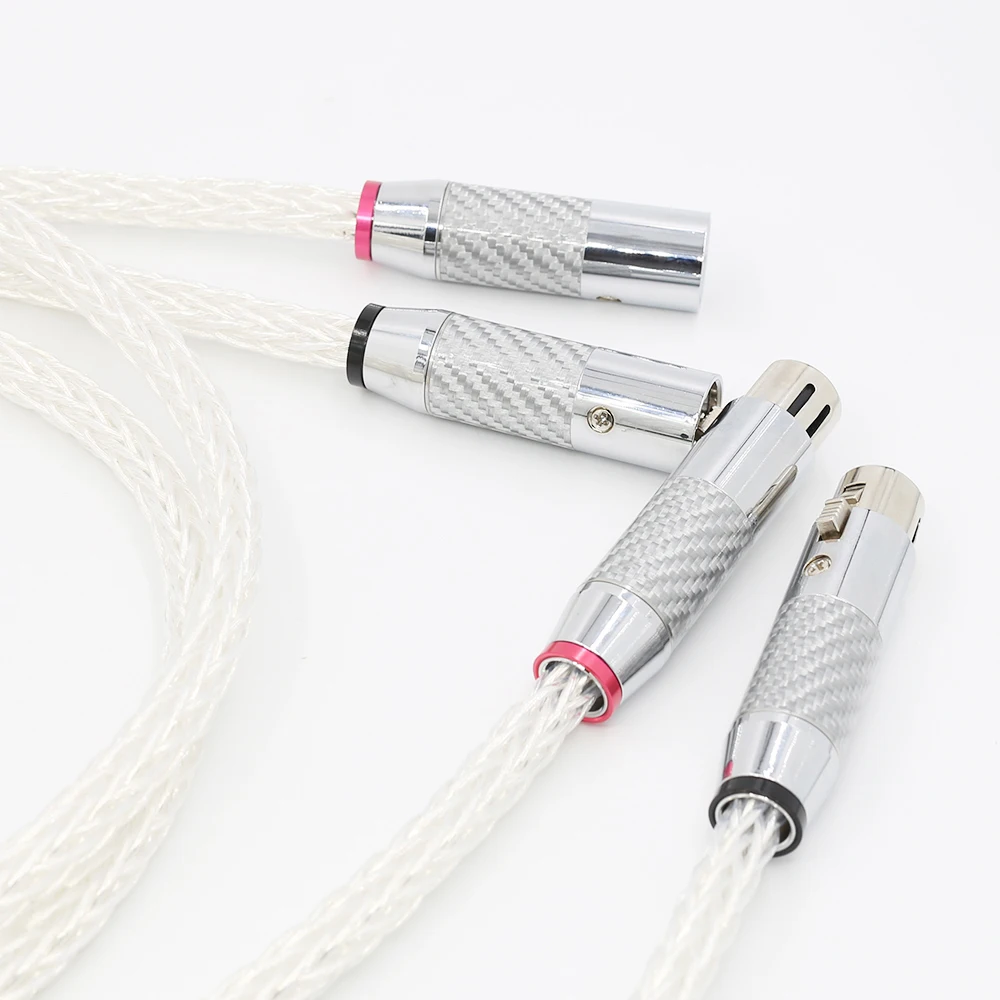 

Hi-End 8AG Silver Plated OCC 16 Strands Audio Cable With Carbon Fiber 3pins XLR Balanced cable