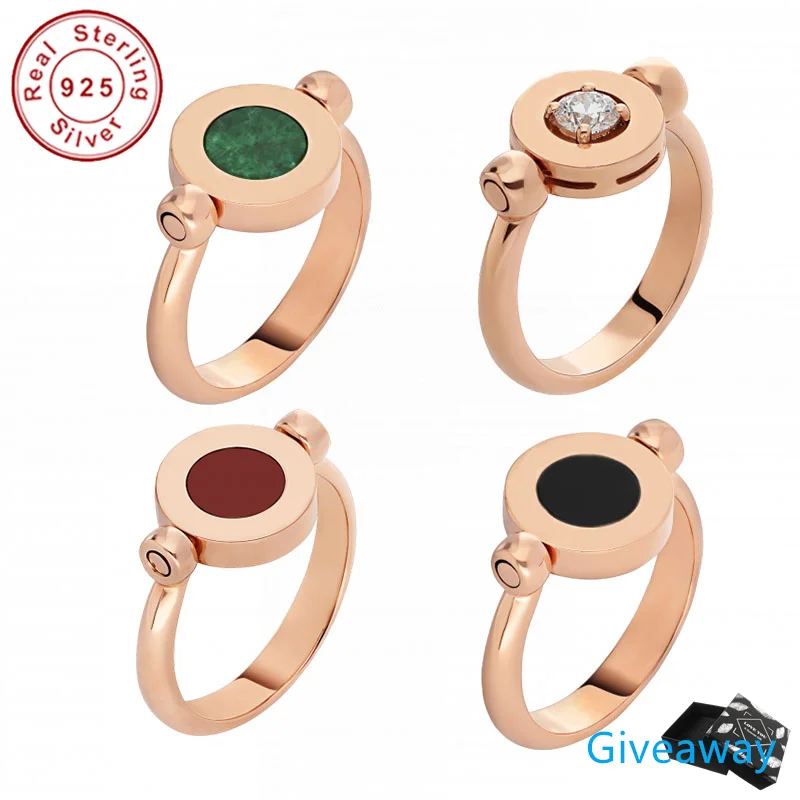 

Роскошное модное классическое кольцо из чистого серебра с перламутром из титановой стали, индивидуальное банкетное кольцо, роскошные ювел...