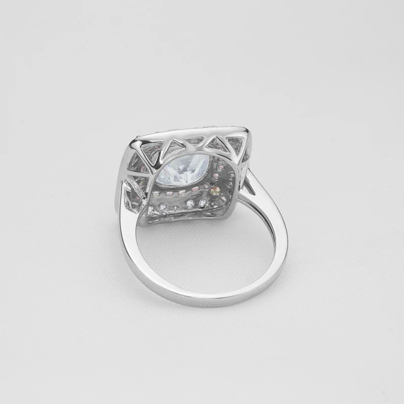 Классический 1 9 ct круглой огранки кубического циркония кольцо бриллиант 925