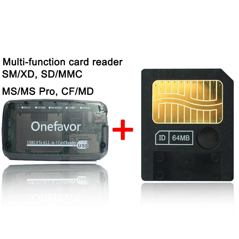 64MB Акция! 128 Мб 64 Мб 32 Мб 16 Мб 8 Мб смарт-медиа карта с SD XD MMC CF MS DUO SM кардридер - Емкость: 64MB