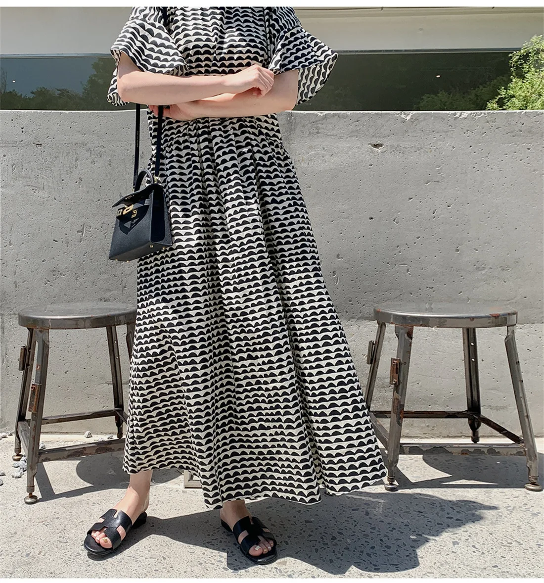 

SuperAen Summer New Loose Slim Printed Casual Plus Size Butterfly Sleeve O-Neck A-LINE Dresses for Women