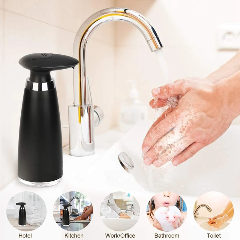 

Automatic Soap Dispenser Touchless Battery Operated Electric Dispensers Soap Dispensing Black