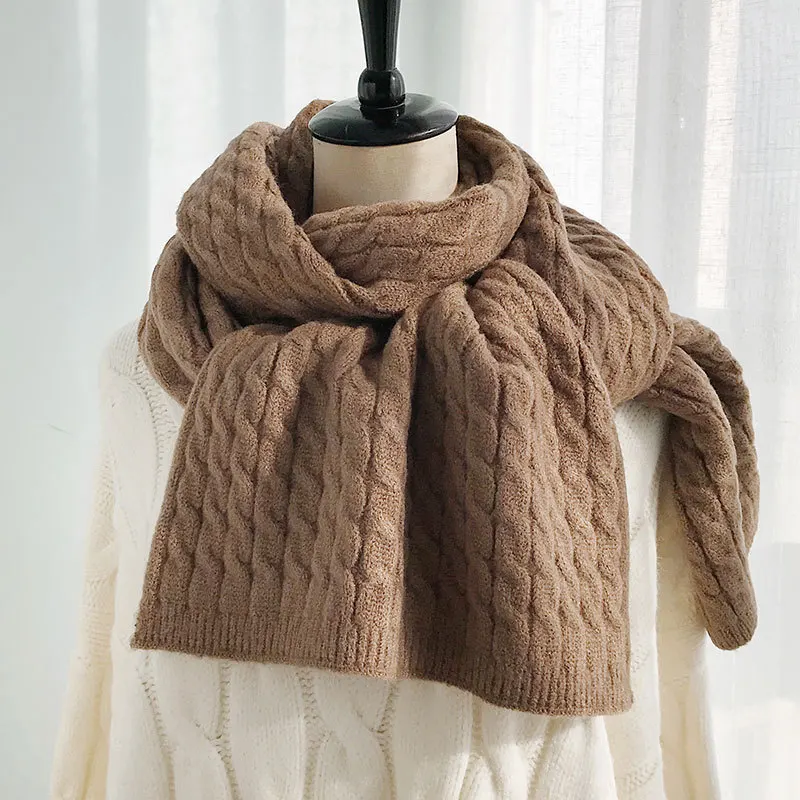 Scarf women autumn and winter all-match thick warm wool scarf new White