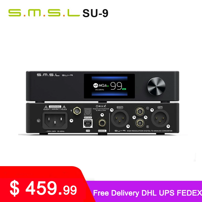 SMSL SU 9 MQA Audio DAC ES9038Pro 2nd Gen XMOS DSD512 PCM768kHz/32Bit Bluetooth 5 0 UAT LDAC USB сбалансированный выходной