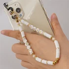 2021 Корейский простой модный кулон-цепочка со звездами из искусственной кожи, мягкие керамические бусины для женщин, ремешок для телефона, ювелирные изделия, подарки