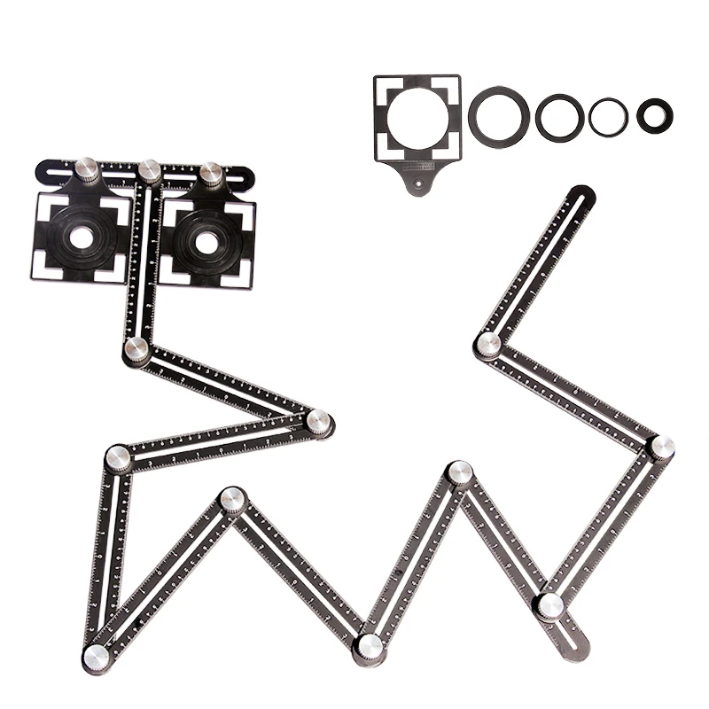 Protractor Locator Tile Opening Positioning Template Multi-function Adjustable Tool Masonry Glass Fixed Punch Angle Measuring Ru |