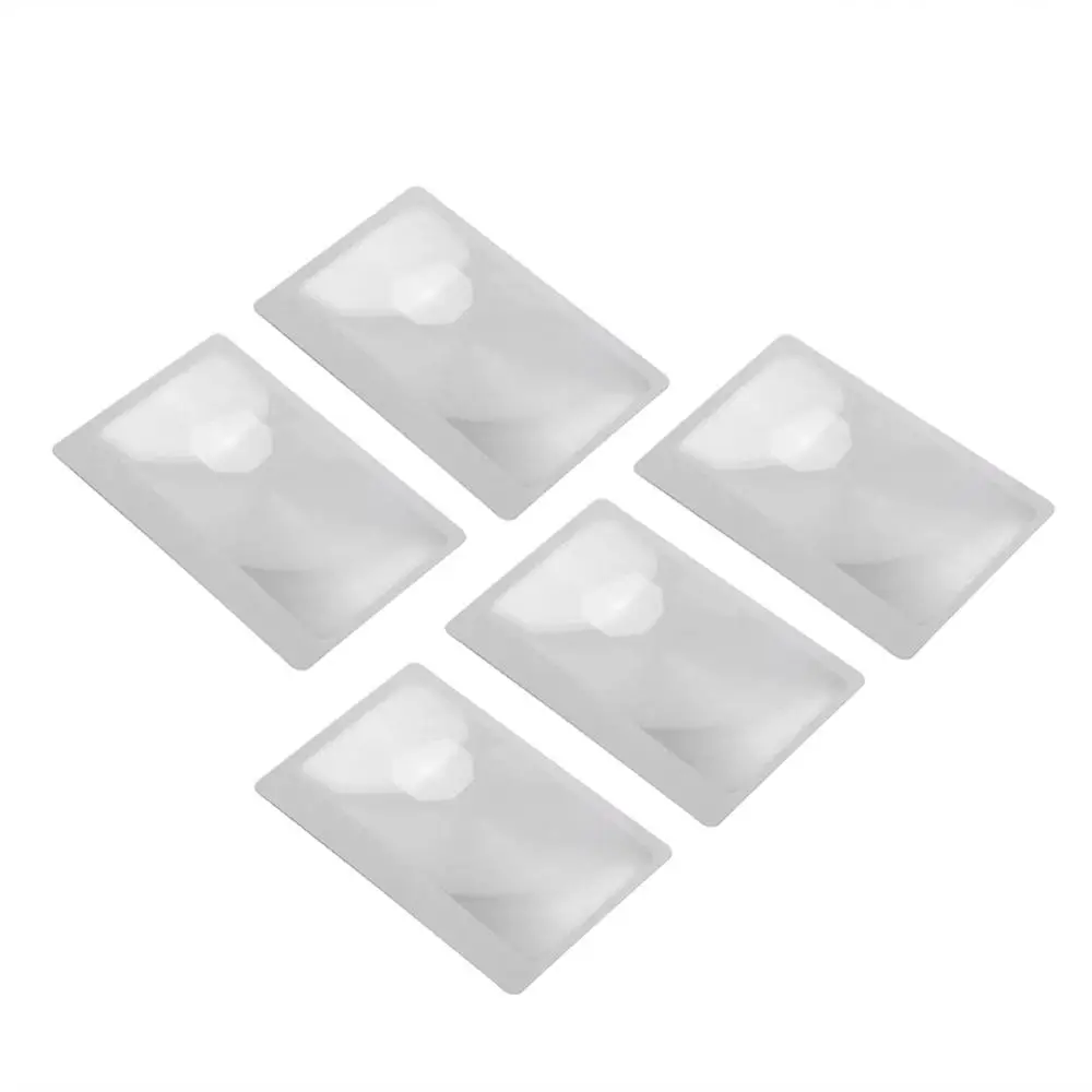 5 pcs 10/5/1 шт./компл. 3X прозрачный кредитной карты Форма лупы увеличение увеличительная линза Френеля для чтения книги газетная - Цвет: 5 pcs