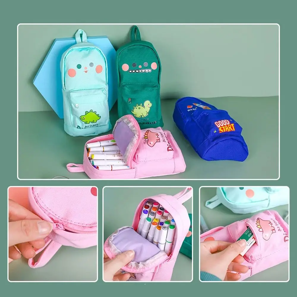 

Learning Stationery Storage Bag Dinosaur School Supplies Organizer Pouch Canvas Pen Bag Schoolbag Shape Pencil Case