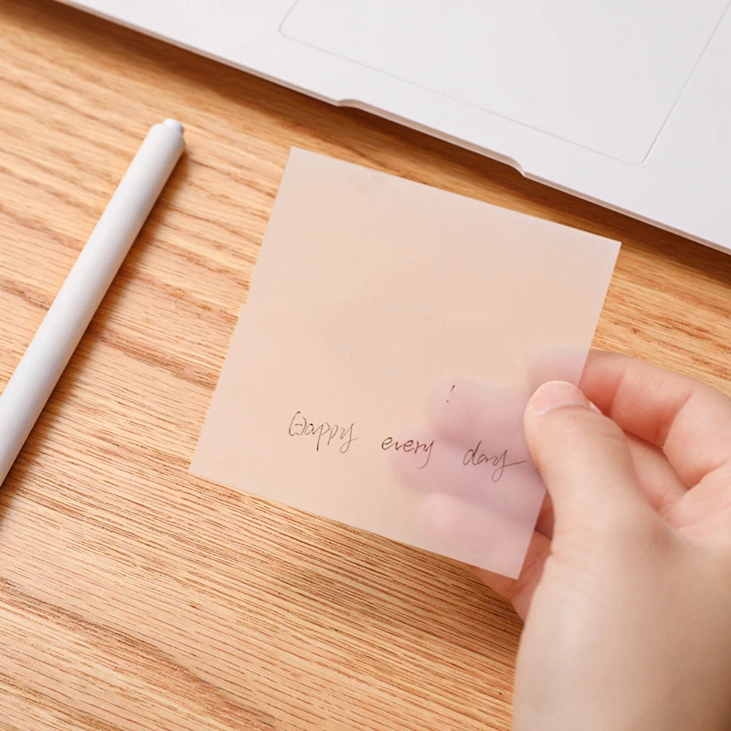 

Students Self-adhesive Memo School Office Supplies Stationery Stick Marks Memo Pads 50sheets Transparent Sticky Note Stickers