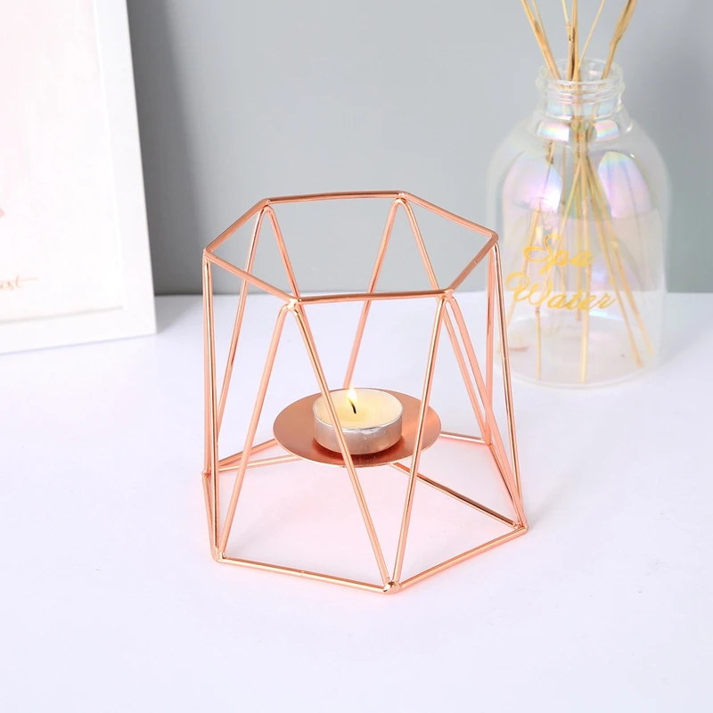 Современный металлический стол розовое золото корзина для хранения