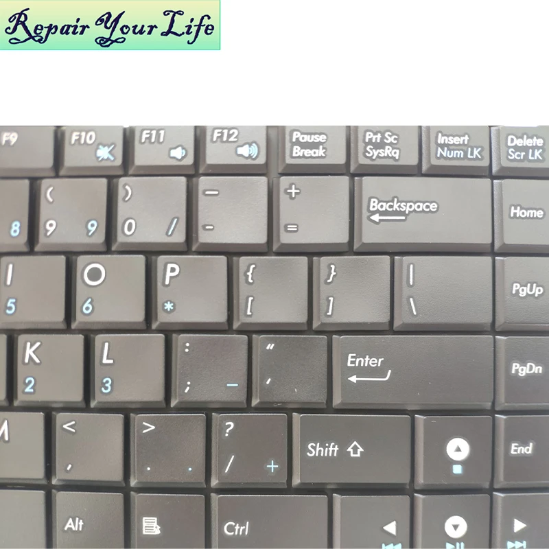 

laptop keyboard US English for ASUS N20A N20H N20 S121 S121E 0KN0-AH1US03 04GNPW1KUS00 9J.N0Z82.001 black KB Blue font layout