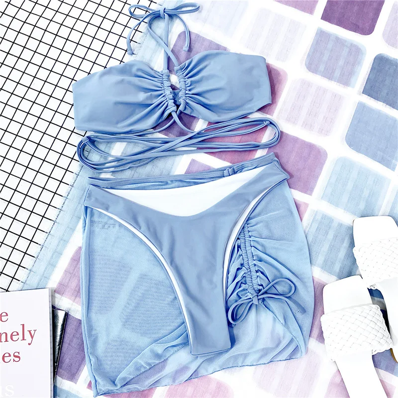 Сексуальное Бандажное бикини на шнуровке 2021 купальники бретельках Женский