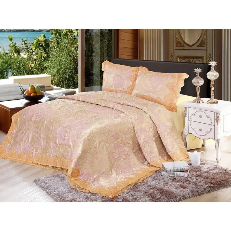 Покрывало евро-макси Blumarine 230*250 см персиковый с наволочками | Дом и сад
