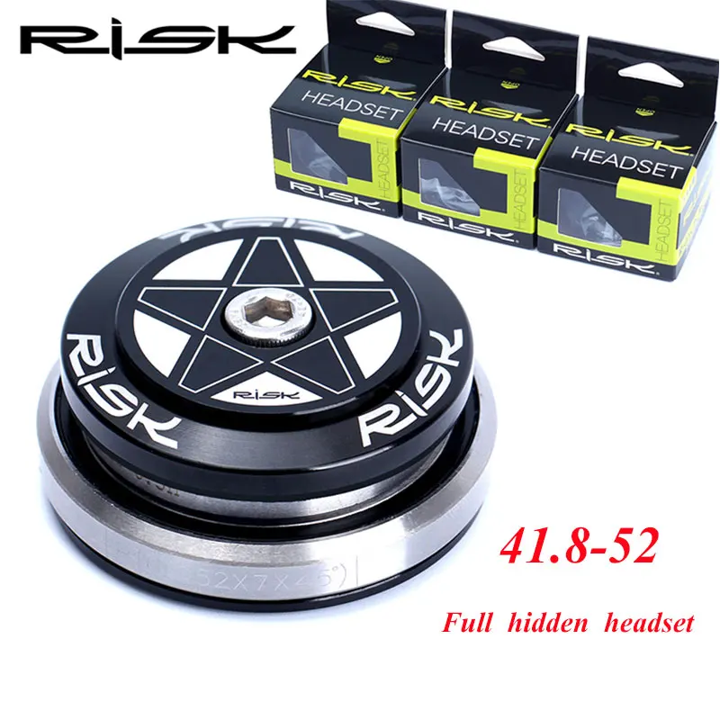 

Risk MTB Bicycle 41.8-52mm Built-in All Hidden Bearing Headset Mountian Road Bike Aluminum Frame With 28.6mm Straight Tube Fork