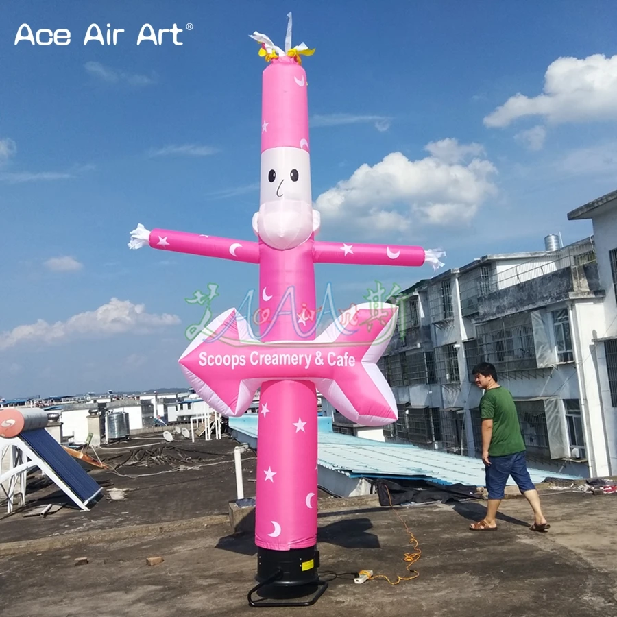 

3m H ice cream air dancer inflatable older dancer man single leg sky Dancing Models with arrow for ice cream advertisement