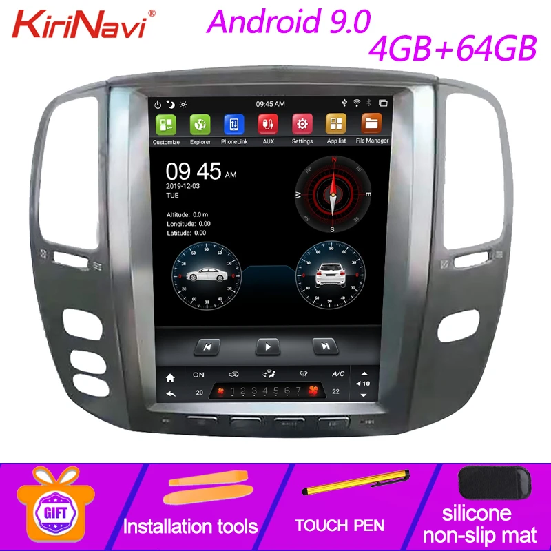Автомагнитола KiriNavi 12 1 дюйма Din Android 9 0 для Lexus LX470 Toyota Land Cruiser 100 автомобильный Dvd