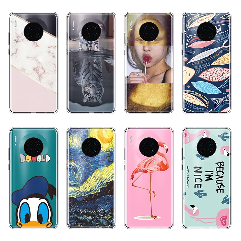 Silicone Phone Case for Huawei Mate 30 Pro Cover Soft TPU Creative Painted Cute Shells Bags Coque |