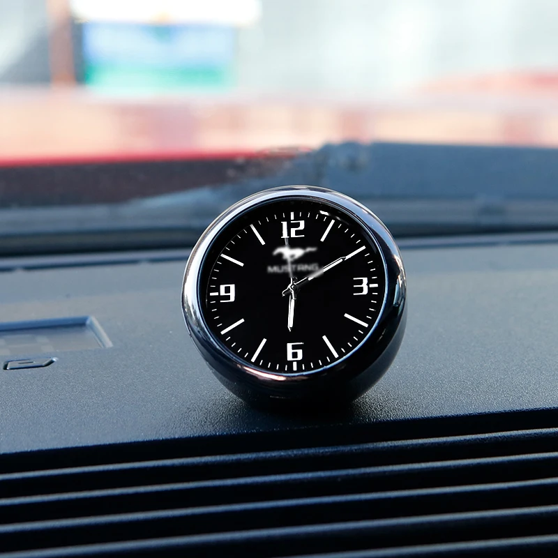 

QHCP Car Dashboard Clock Ornaments Air Vent Outlet Clip Watch Decoration Stickers Mini Clock Time Fit For Ford Mustang 2013-2019