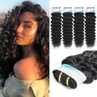 Необработанные индийские волосы, глубокие вьющиеся человеческие волосы, волнистые 34, сделка в связке, 8-26 дюймов, индийские человеческие волосы с плетением, бесплатная доставка