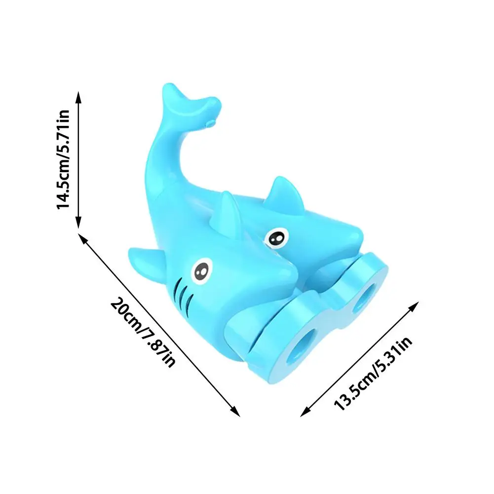 

New Two-headed Shark Dolphin 18 Holes Gatling Bubble Gun Kids Toys Bubble Machine Electric Guns Kid Bath Toy For Birthday Gifts