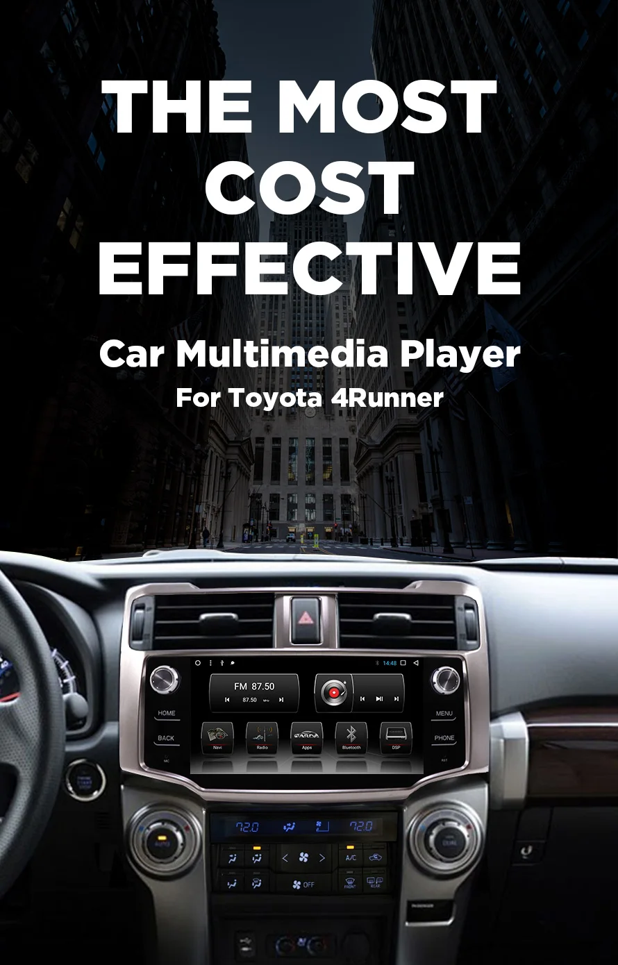" Android 7,1 2G 32G Автомобильный мультимедийный стерео для Toyota 4runner 4runner с DSP и Carplay радио аудио gps навигационный блок