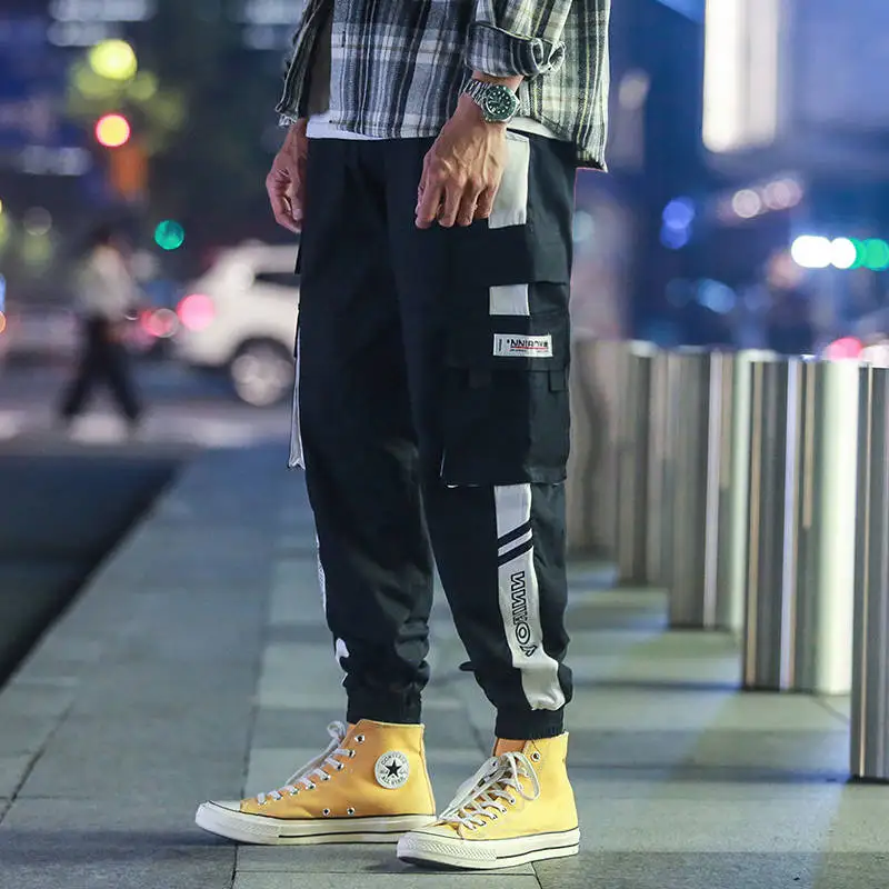 Мужские уличные брюки-карго черные комбинезоны в стиле хип-хоп 2020 мужские