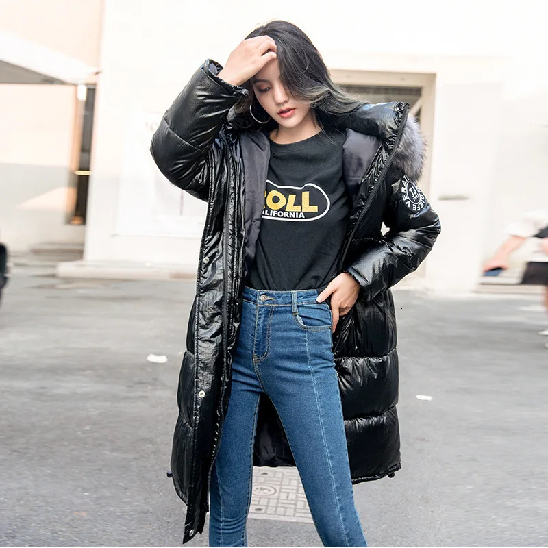 Женская зимняя куртка пуховик на молнии с капюшоном|Женские парки| |