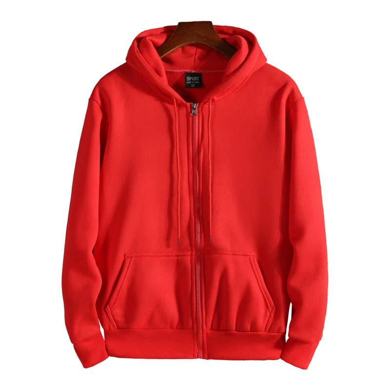 

Red Coat Oversized Hoodie For Men Women Loose Fleece Thick Zipper Cardigans Simple Cardigan Lovers Couple Daily Tops Sweatshirts