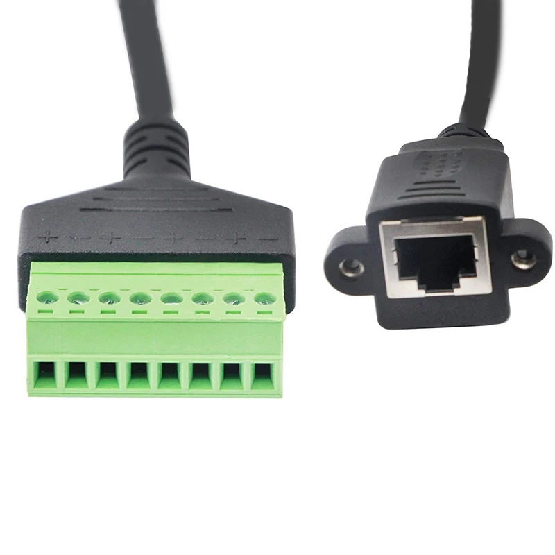 Удлинительный кабель с гнездом RJ45 на 8 контактов болтов винтового типа для Cat5/6/7