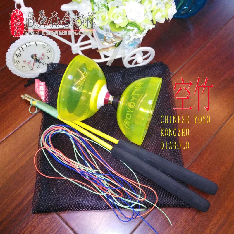 Один новый китайский набор подшипников YOYO 3 Diabolo из стекловолокна прозрачные