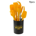 Набор силиконовых столовых приборов, комплект из 8 предметов, антипригарная кухонная утварь, лопатка, ложка, венчик