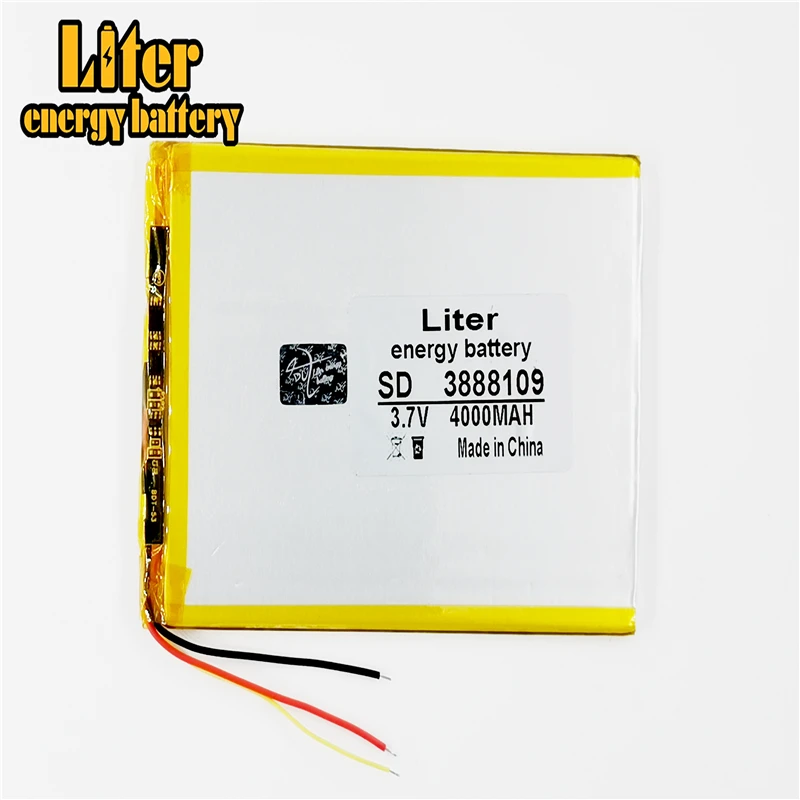 3 7 V 3888109 4000mah литий-полимерный аккумулятор литий-ионный для планшетных ПК дюймов 8