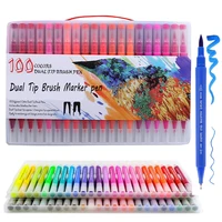 60100120 colors watercolor pen brush markers dual tip fineliner drawing for bullet journal art markers school stationery suppl